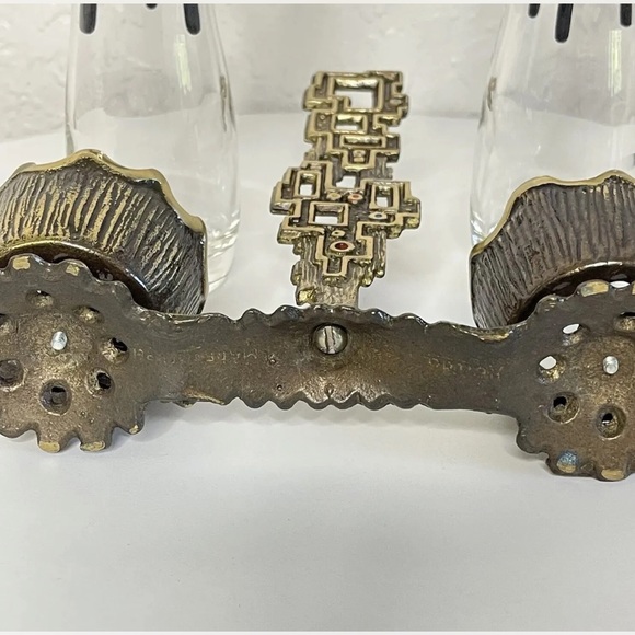 Vintage Judaica Brass Salt & Pepper Shakers By Abada Made In Israel. - Picture 7 of 9